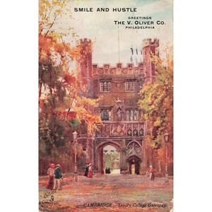 Cambridge England Trinity College Gateway Tuck Oilette Postcard W Matthison 1912